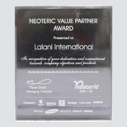 Neoteric Value Partner Award 2001-2002